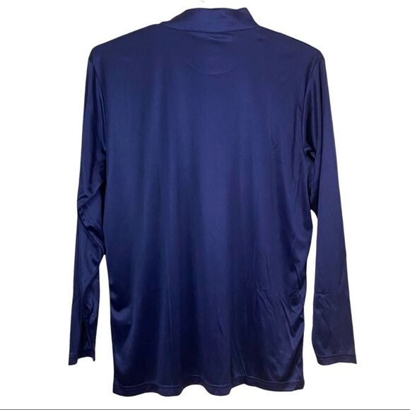 Mens Reebok Navy 1/4 Zip Long Sleeve Shirt Size Large - Picture 4 of 5